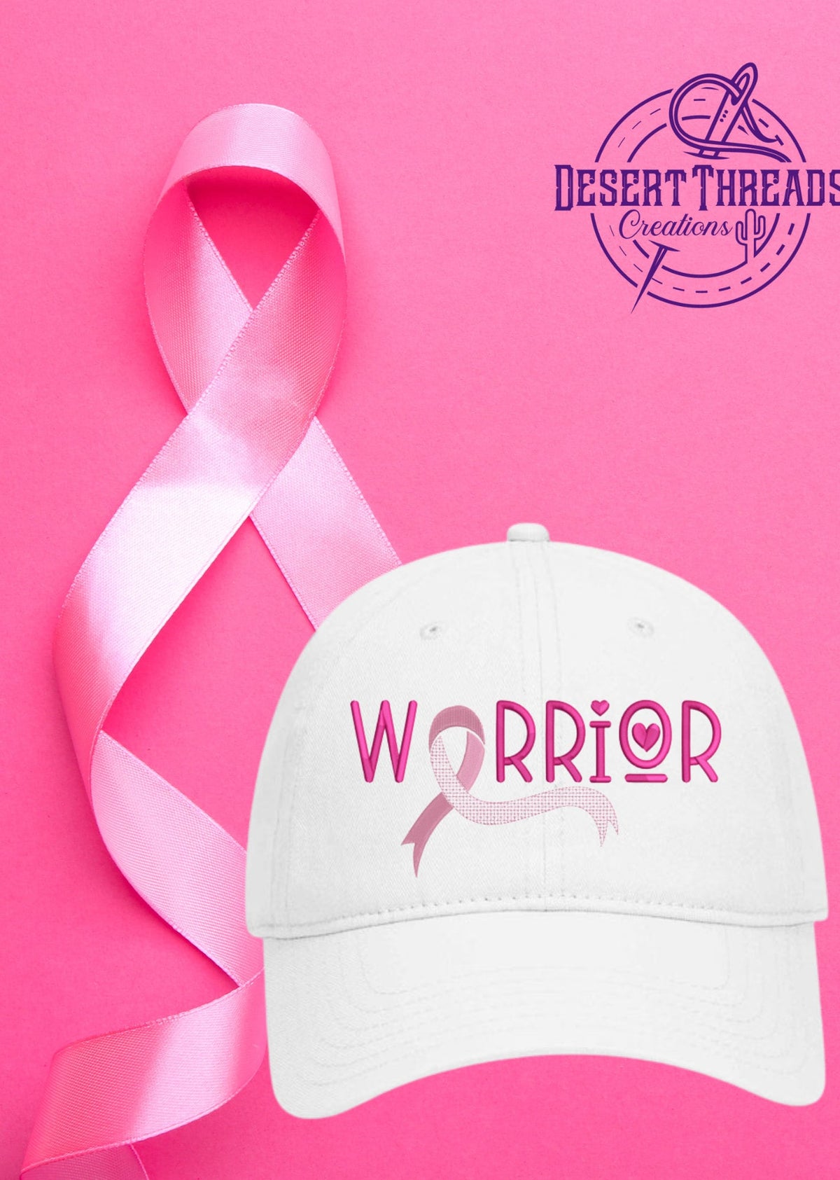 Breast Cancer Embroidered Dad Hat